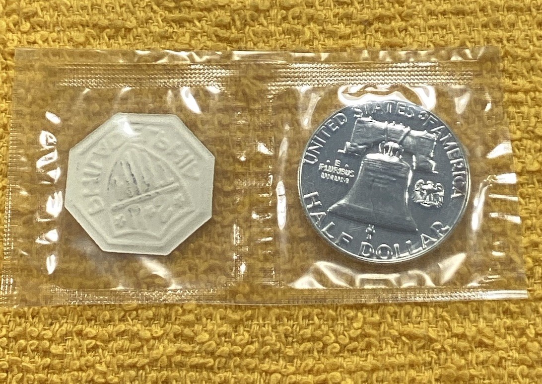 1963 Proof Franklin Half Dollar 50c. Original US Mint Cello. FREE SHIPPING.