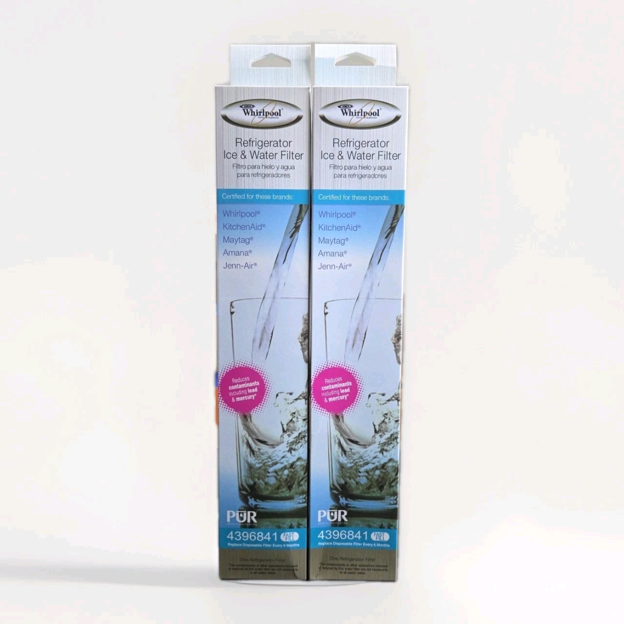 2 × Whirlpool Pur 4396841 Replacement Refrigerator Water Filter Lot
