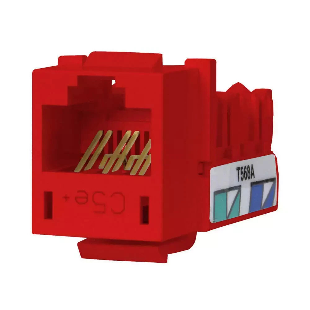 HUBBELL PREMISE WIRING HXJ5ER Jack,Red,Cat5e,Rj45 5LV64