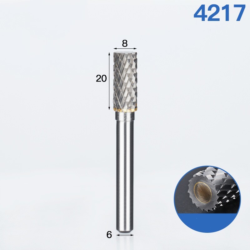 8mm x 20mm Double Cut Cylinder Head Tungsten Carbide Rotary File Tool  3Pcs
