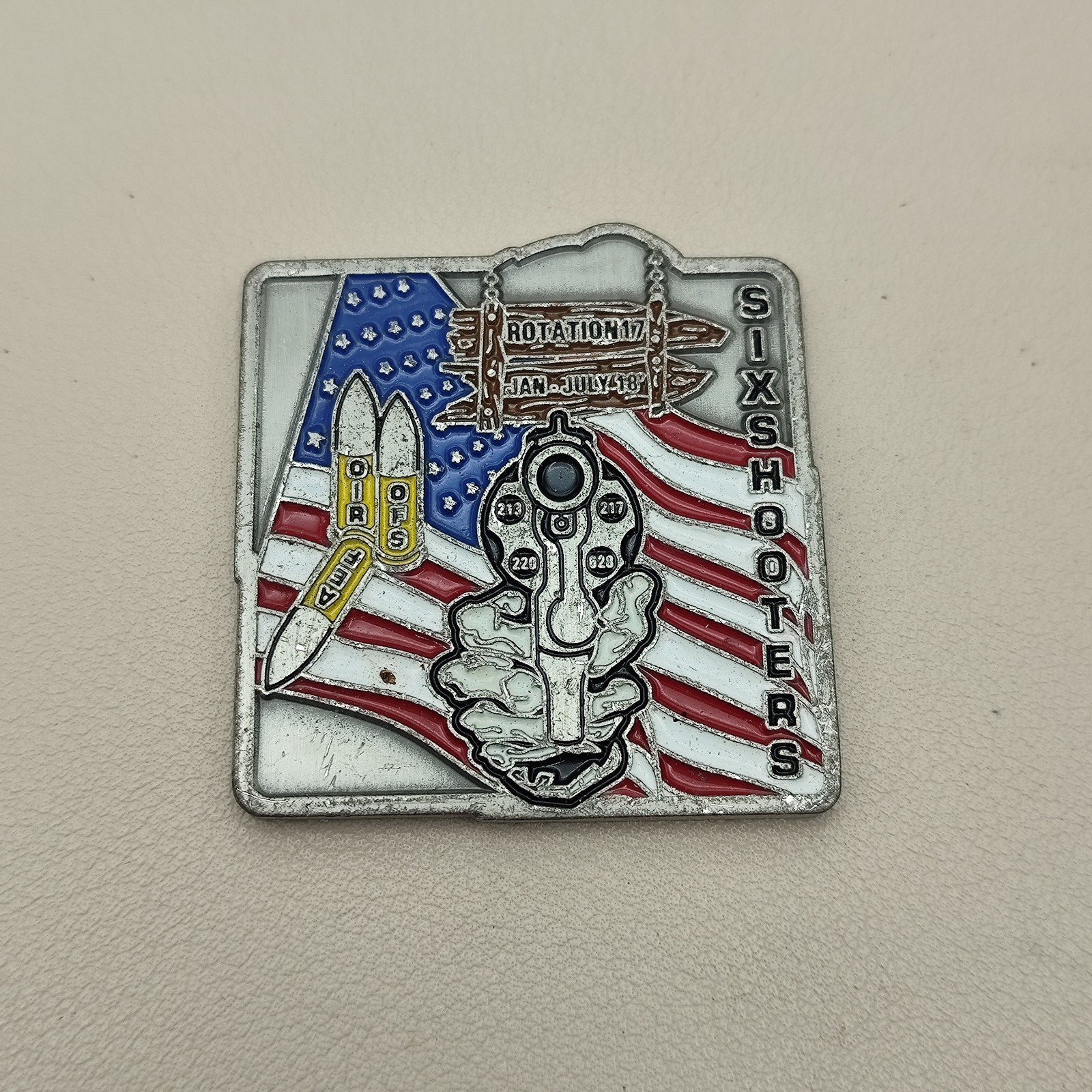 Sixshooters Rotation 17 Jan.July18 Challenge Coin
