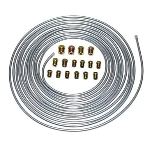 3/16 Double-Walled Galvanized Steel Brake Line Roll Kit - 25 ft, .028 in wall