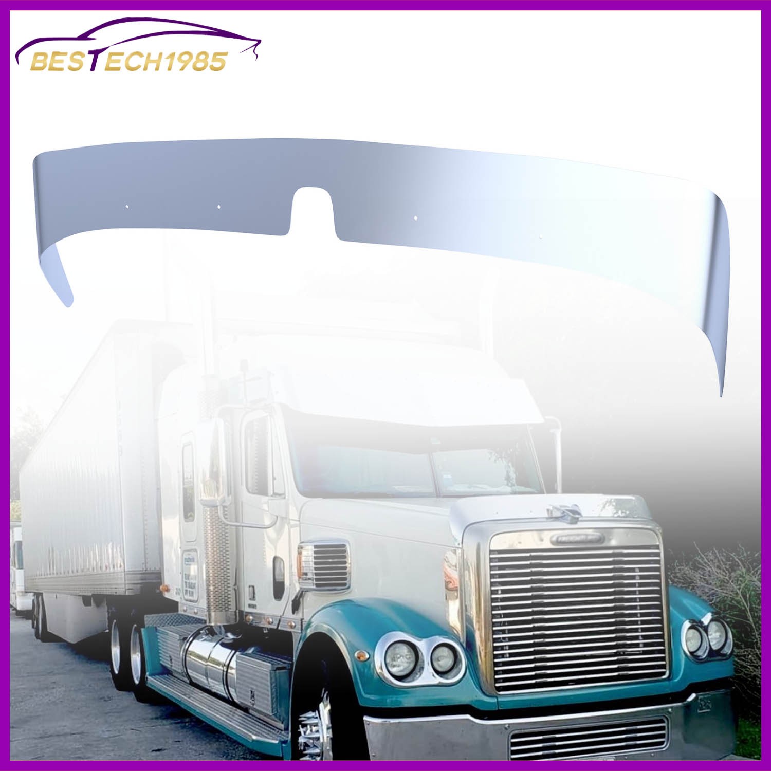 For 1991+ Freightliner Classic Truck Stainless Steel Hood Shield Bug Deflector