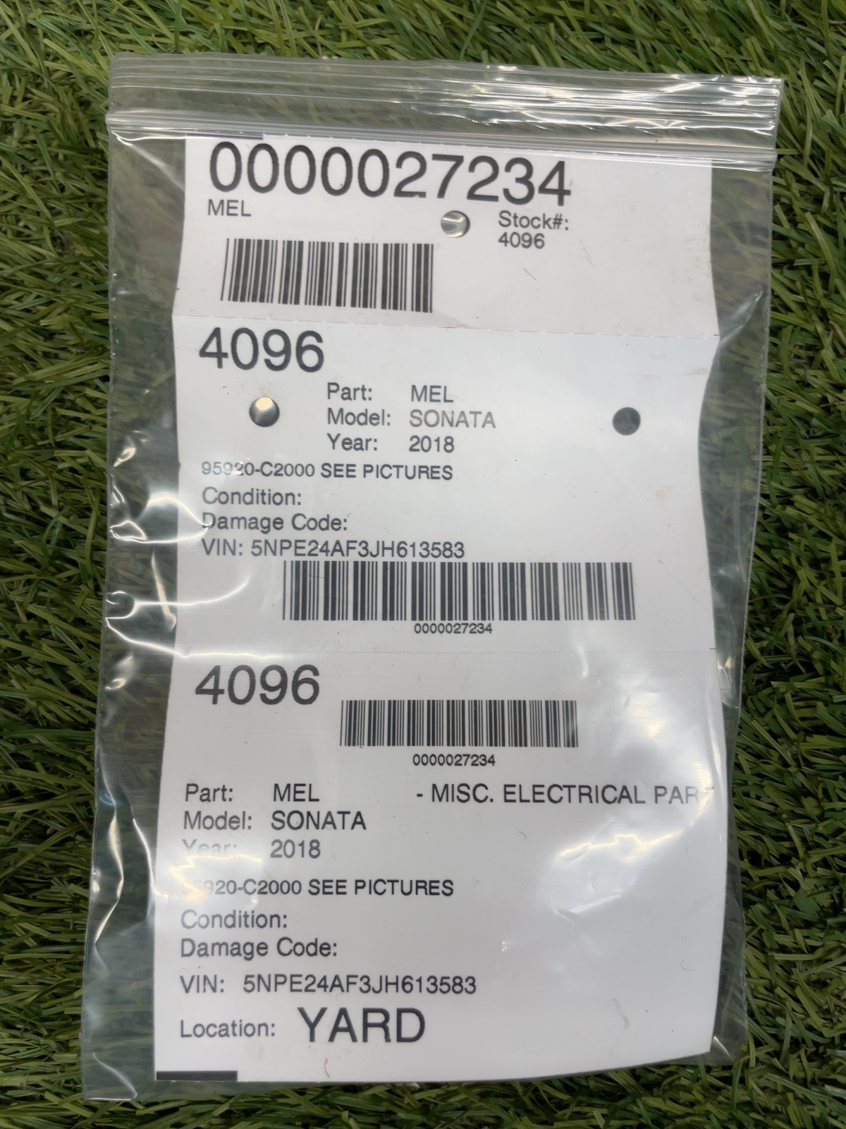 ✅ 2018 HYUNDAI SONATA MISC. ELECTRICAL PN:95920-C2000 OEM