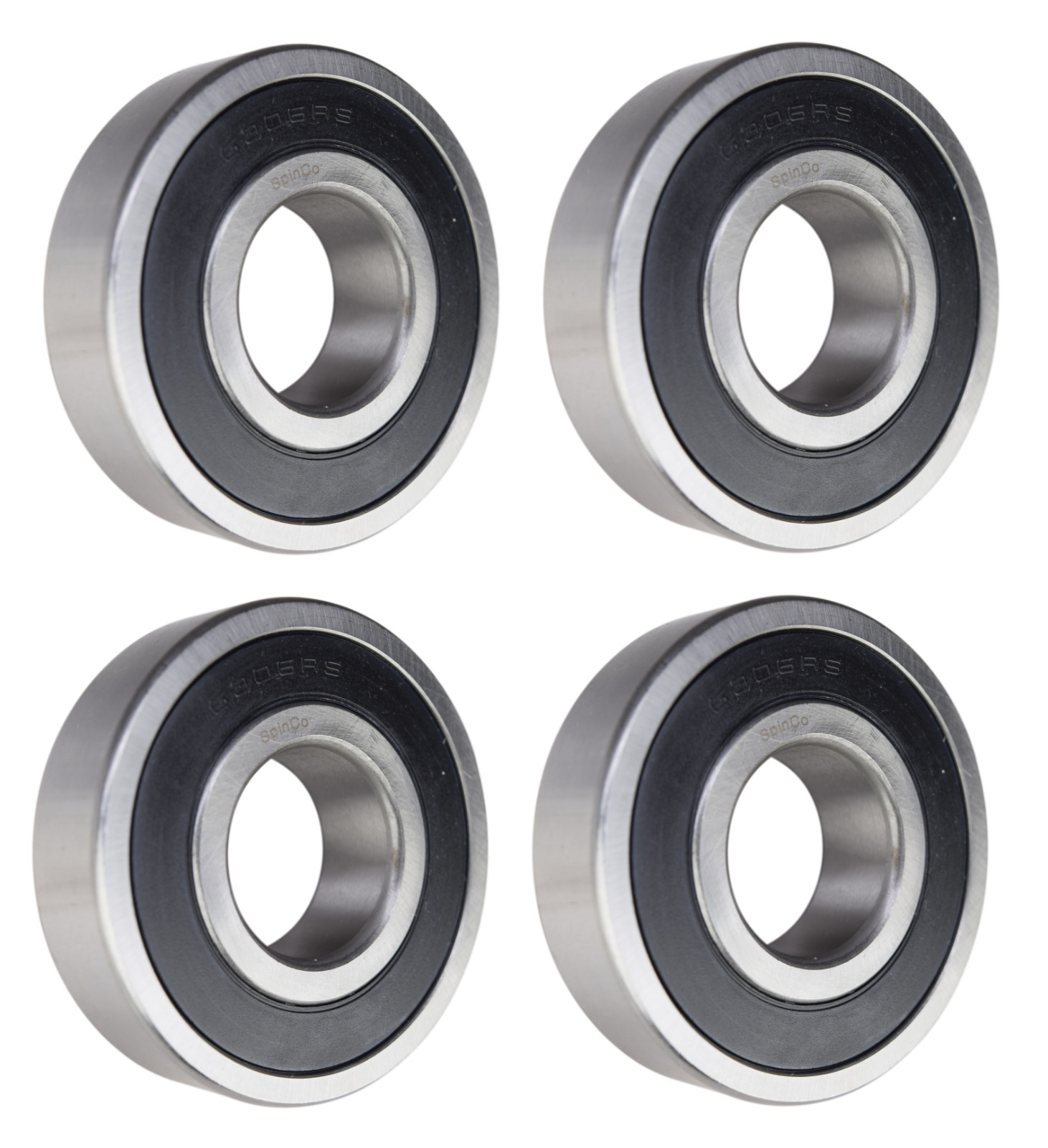 (4 Pack) 6306-2RS, 6306LLU, 306PP Sealed Radial Ball Bearing 30X72X19 SpinCo