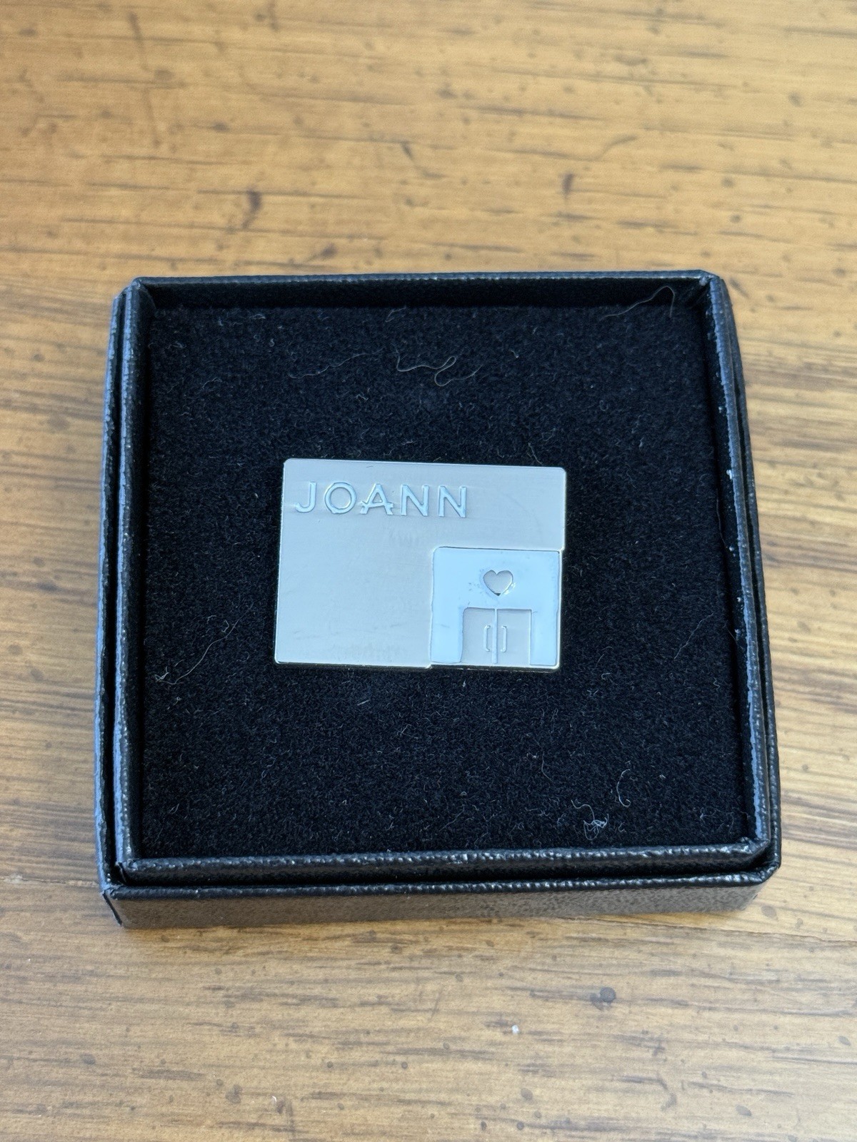 Silver JOANN Fabrics Store Enamel Pin