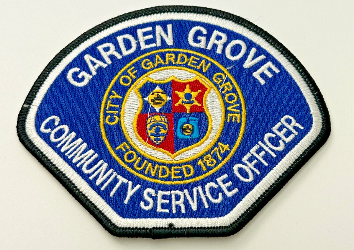 Vintage Garden Grove California Police Community Service Officer Patch Unused