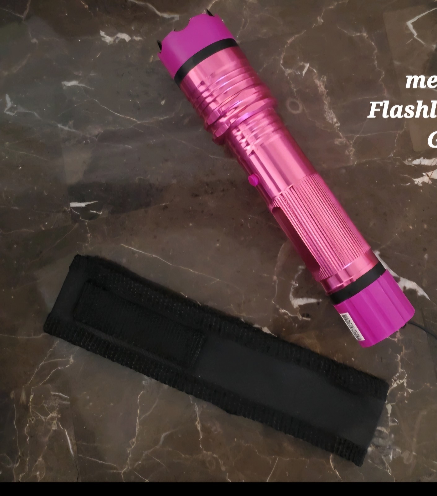 (10) psc Pink & blue Flashlight w/ Charger & Cables, & Holster