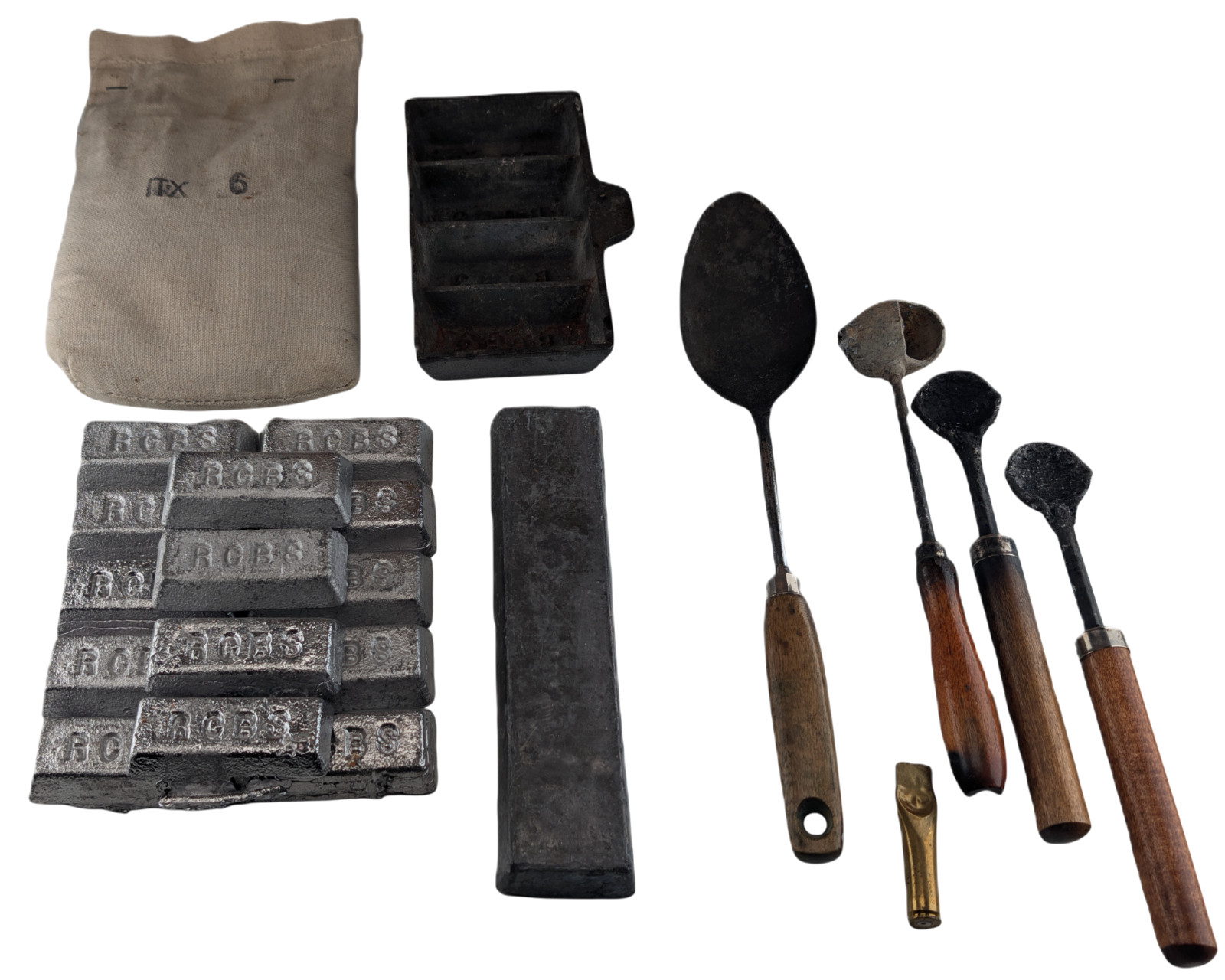 RCBS Bullet Casting Lot Ingot Mold Ladles Lead Ingots Tools Vintage Kit