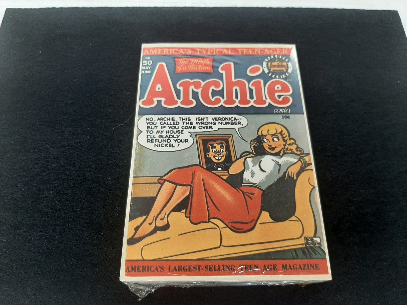 25-Archie Comics May 1951 Full Cover Comic Unused Postcards 1986 Shelf UP2