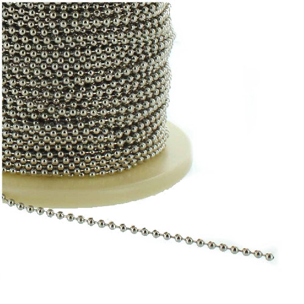 LOT OF 3 FEET NICKEL-PLATED 1/8" OD LAMP PART BEADED BALL CHAIN #6    TR-711