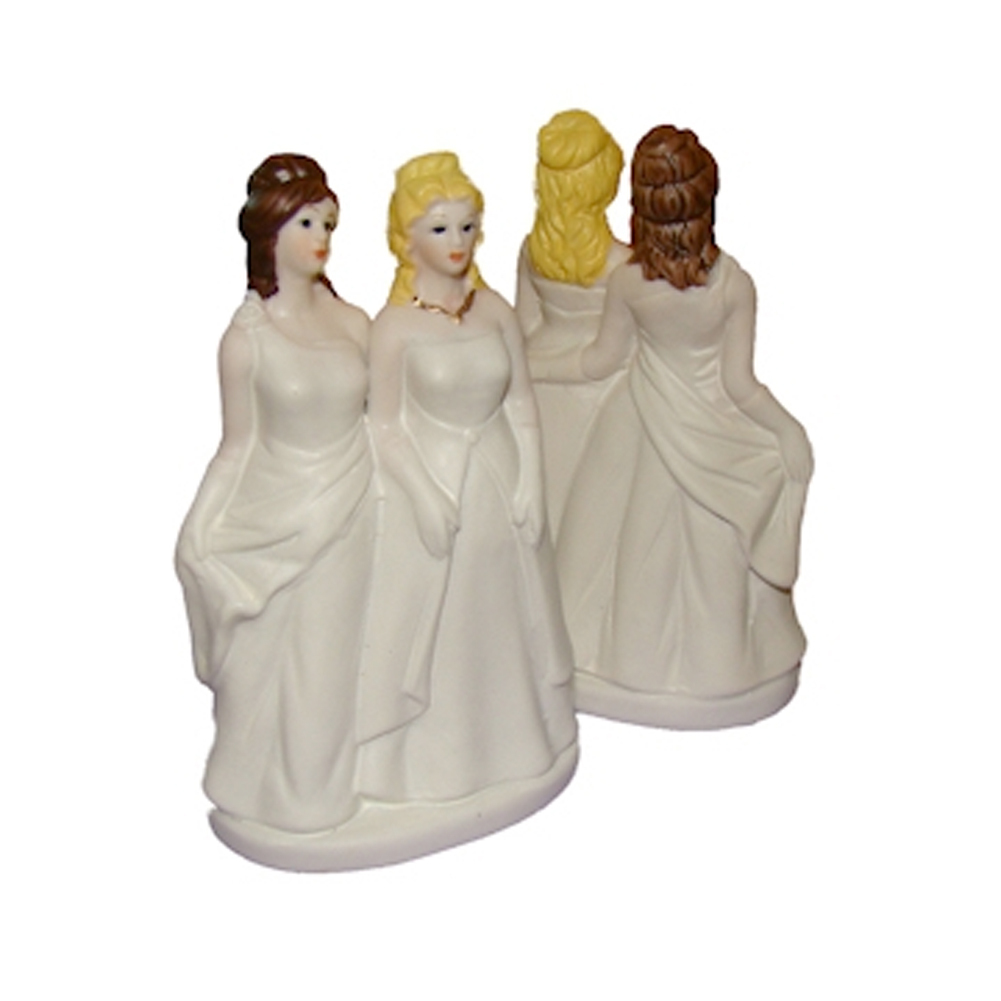 Pride Shack - Gay Marriage- Two Lesbian Brides (Dress Gowns) Wedding Cake Topper