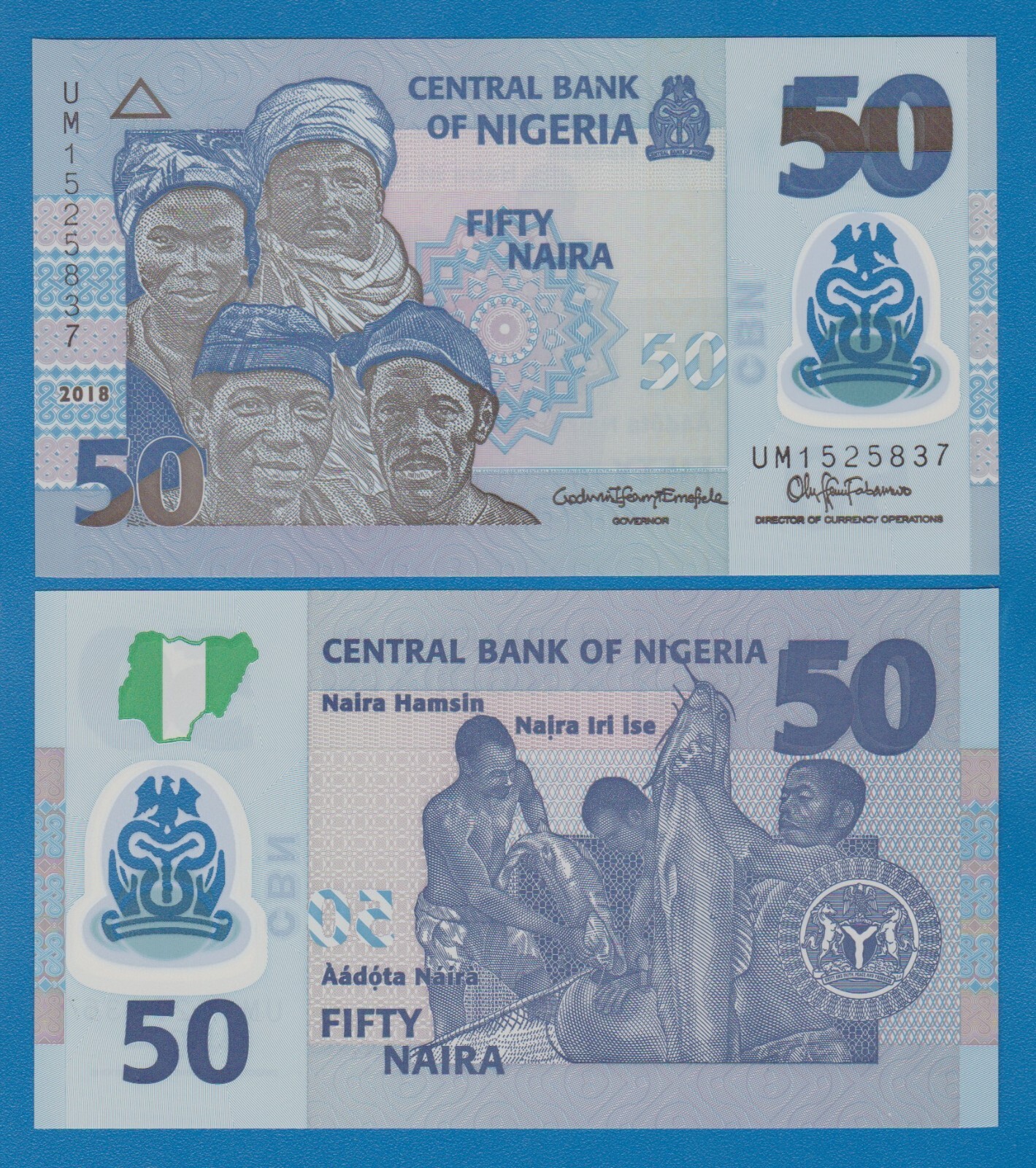 Nigeria 50 Naira P 40h 2018 UNC Polymer, ( P 40 h )