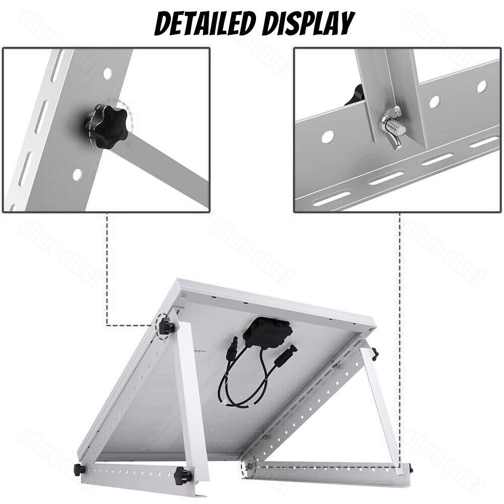 AeternaSol 28in Adjustable Solar Panel Mount Brackets 2Set Foldable for Off-Grid