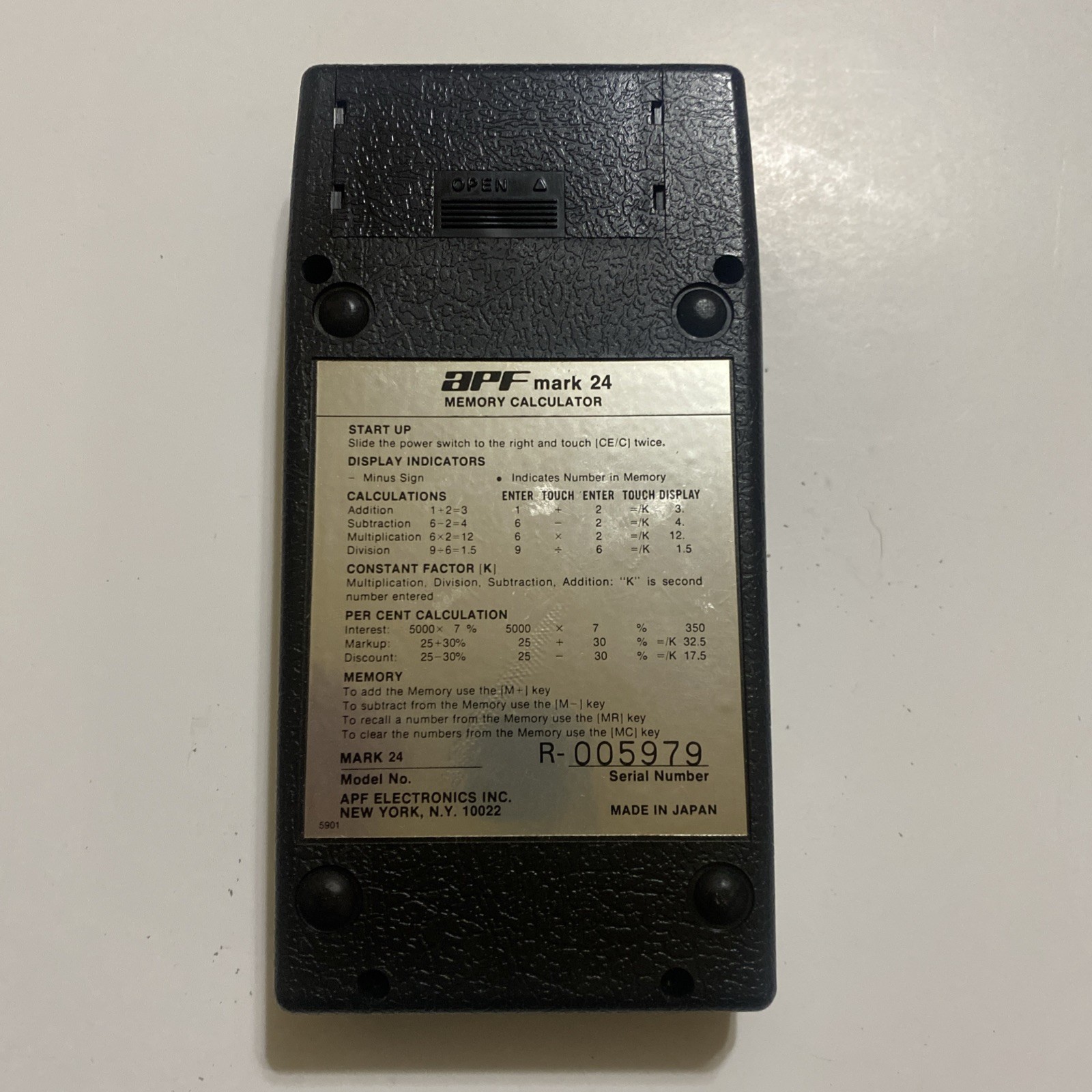 Vintage APF Mark 24 Memory Calculator Tested Working Desktop Electronic