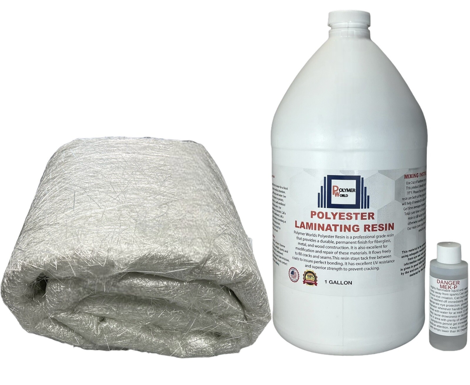 Polyester Resin with Fiberglass .75x50x10 Yard Fiberglass Chopped Strand Mat