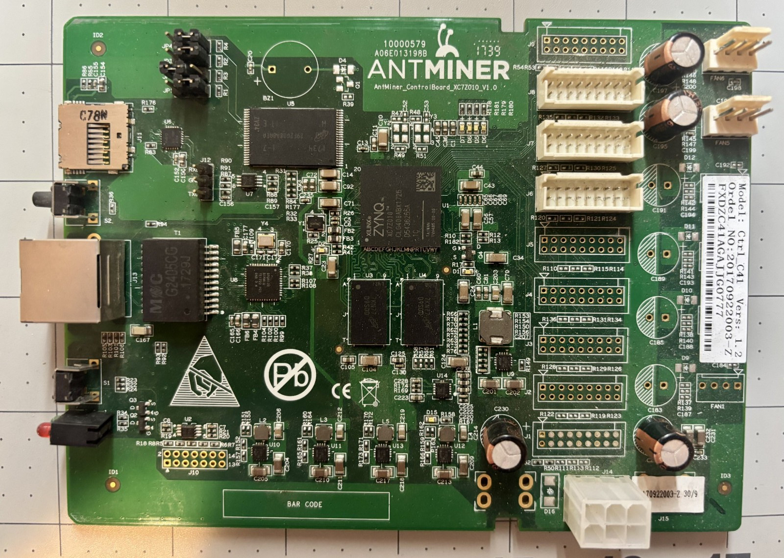 Antminer S9 Control Board Ctrl C41 Version1.2 Tested 48 Hours Stock Firmware