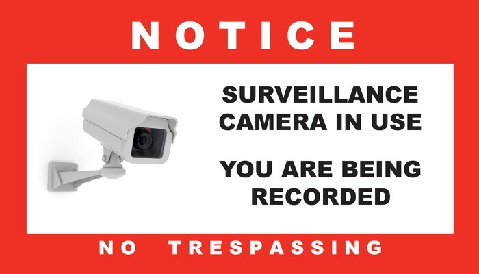Surveillance Camera In Use Security Warning Stickers / 6 Pack + FREE Shipping