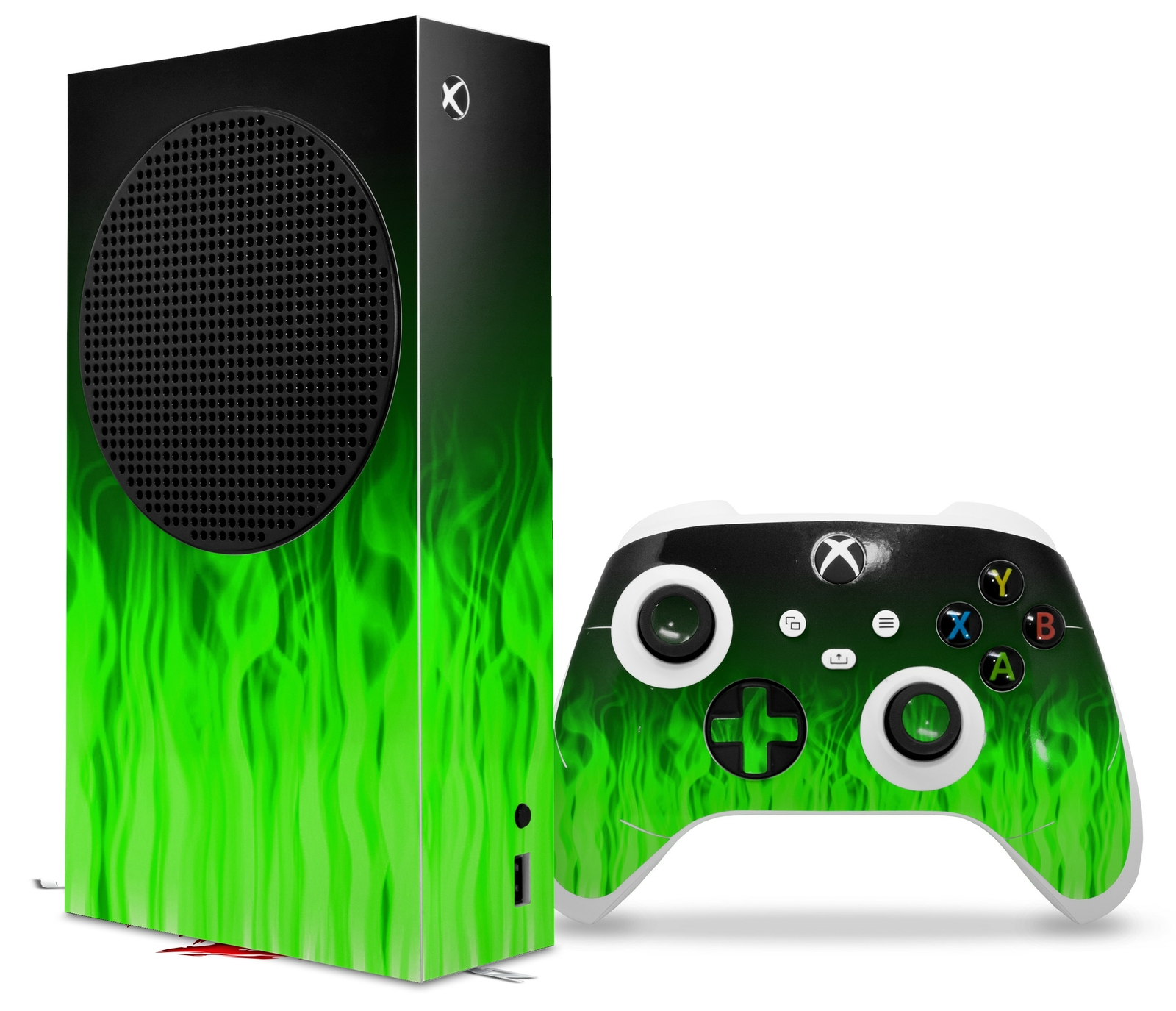 Skins XBOX Series S Console Controller Fire Green