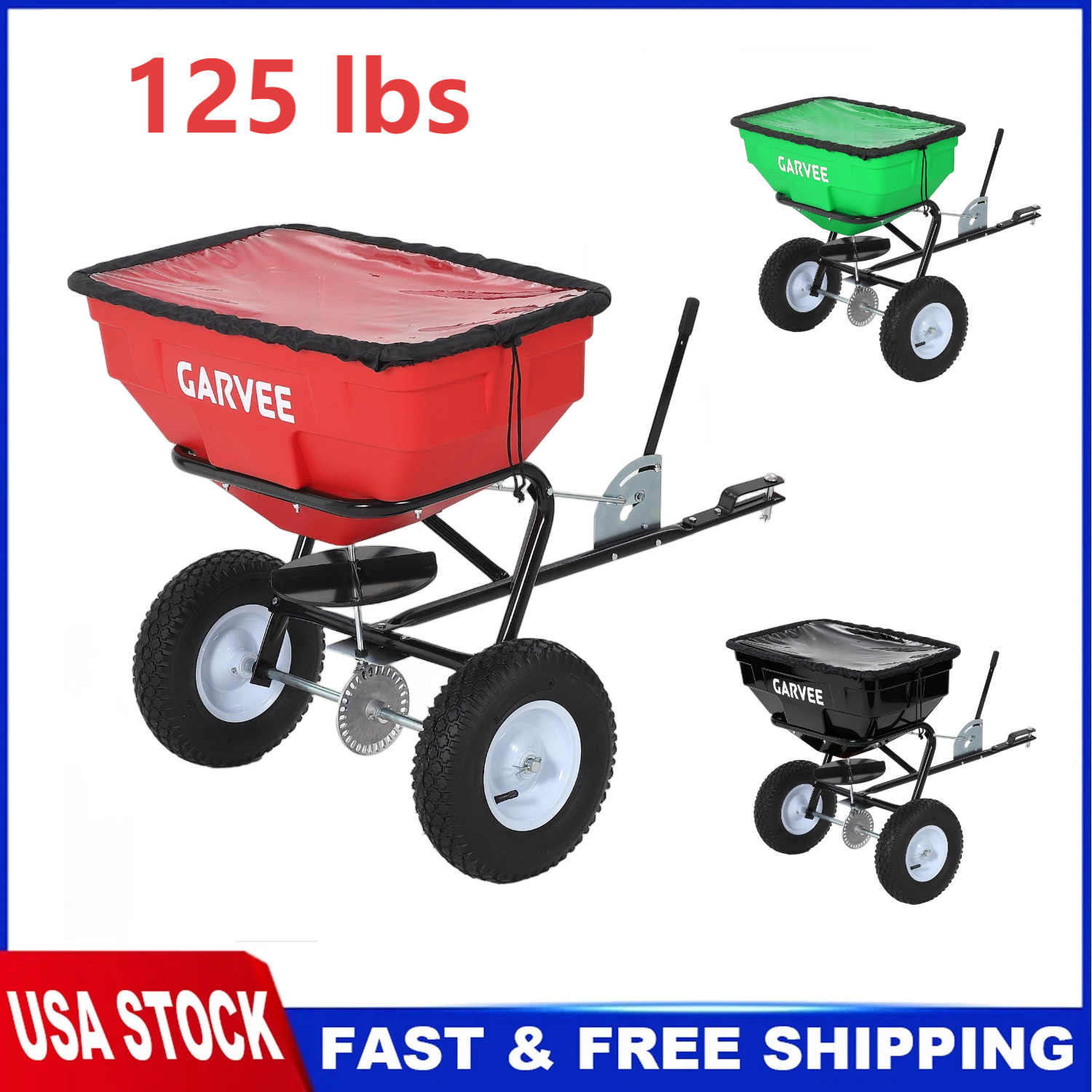 Heavy Duty 130lb Tow Behind Broadcast Spreader ATV Garden Tractor Seed Spreading