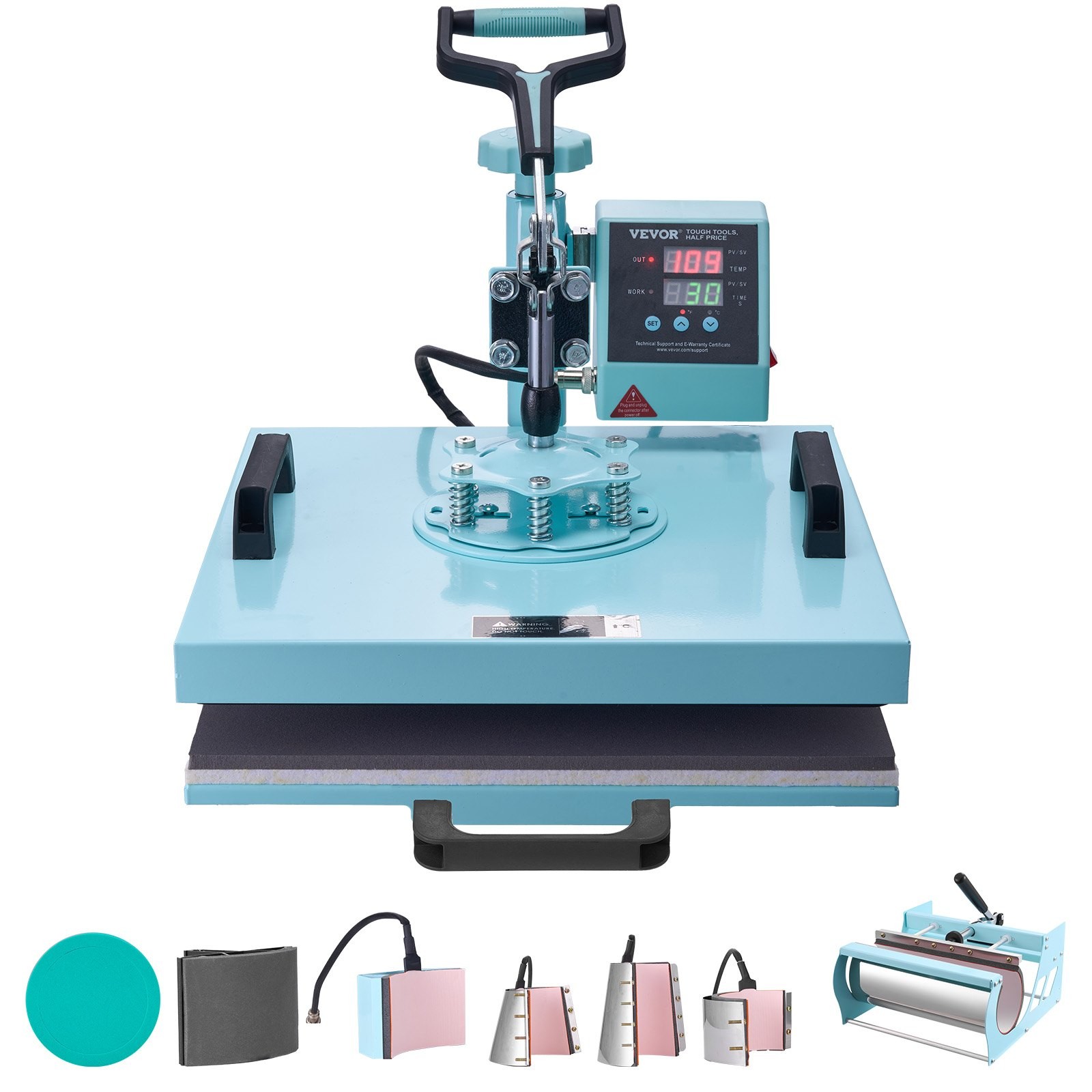 [New]Heat Press Machine,15 x 15 inch,8 in 1 Heat Transfer Machine w/6-30 oz Tum