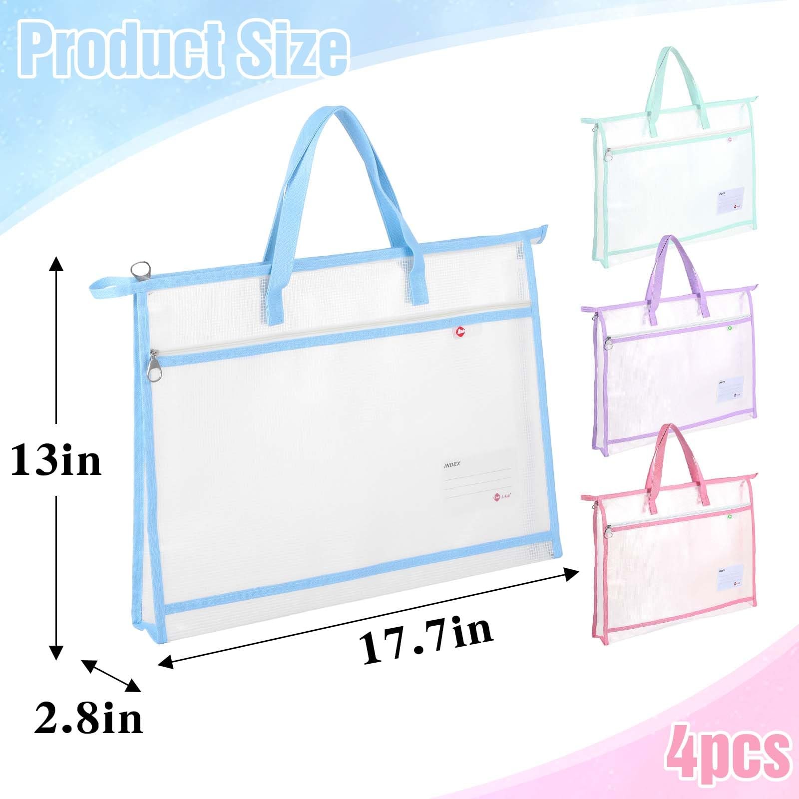4 Pcs A3 Project Bag for Quilting Craft Storage 4 Pcs, Multicolor