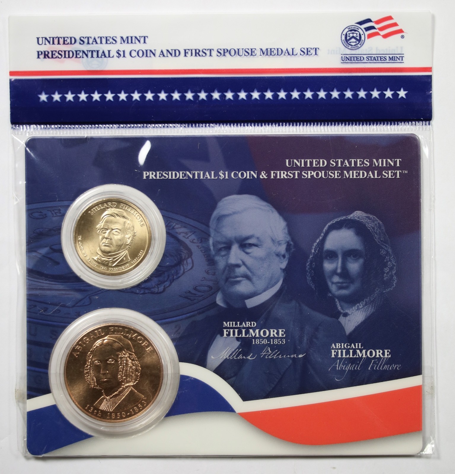 2010 Millard Fillmore & Abigail Fillmore $1 Coin First Spouse Medal Set