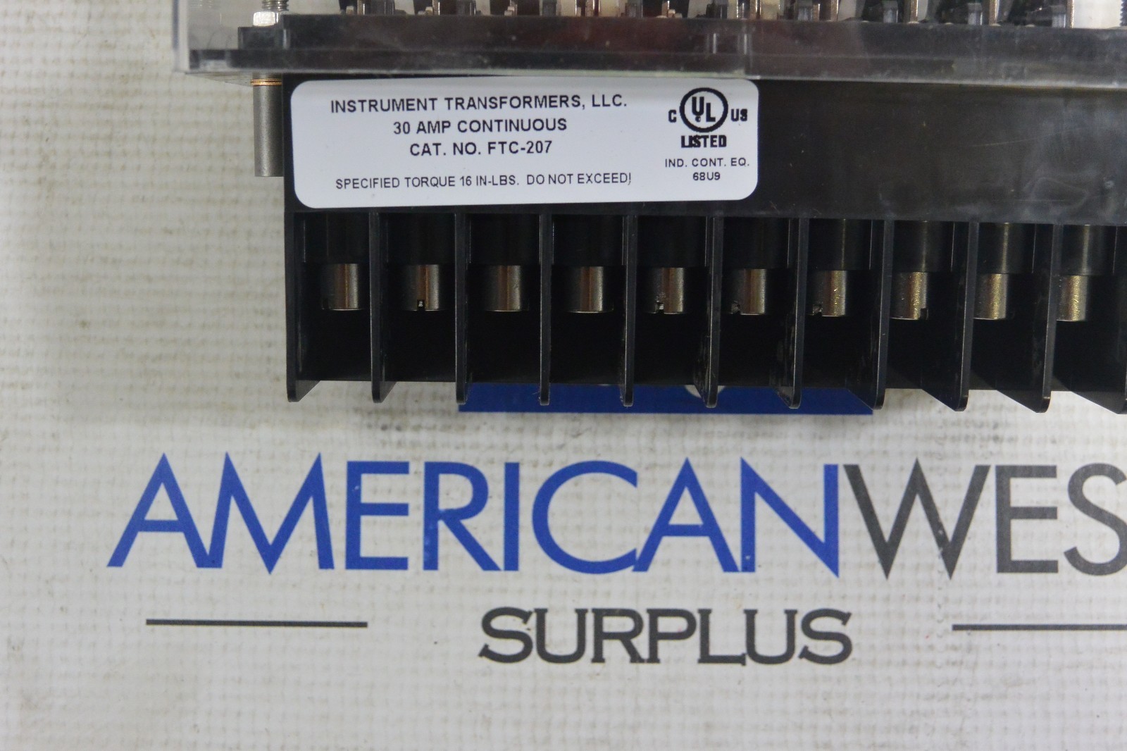 FTC-207 INSTRUMENT TRANSFORMERS 30 AMP CURRENT TRANSFORMER NEW