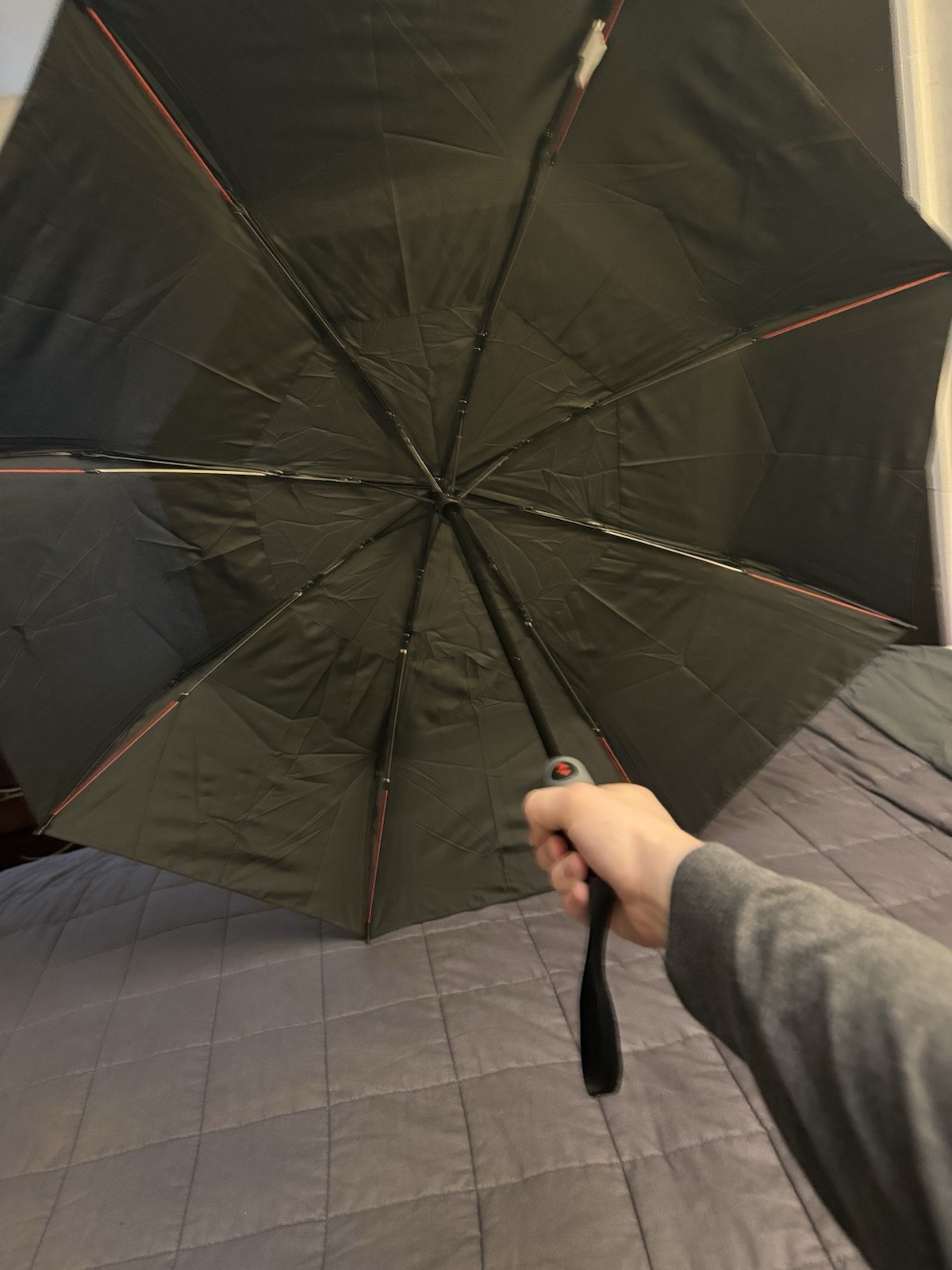 ShedRain WindPro Windproof Compact/Folding Umbrella, Black Solid Men's