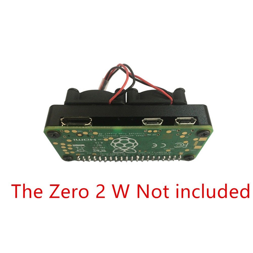 Aluminum Alloy Heatsink Case With Double Cooling Fans For Raspberry Pi Zero 2W