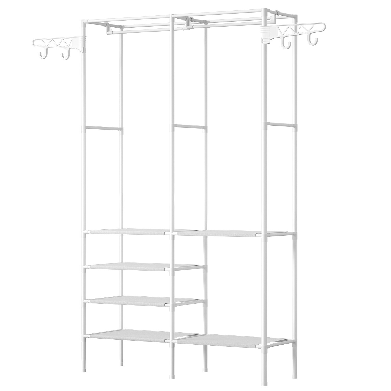 Heavy Duty Clothing Garment Rack Rolling Clothes Organizer Double Rails Hanging