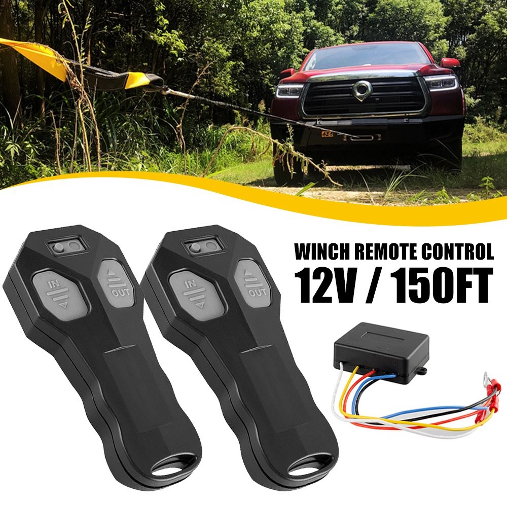 Set of 2 Winch Wireless Remote Control 12V Switch Handset Kit For Truck Jeep ATV