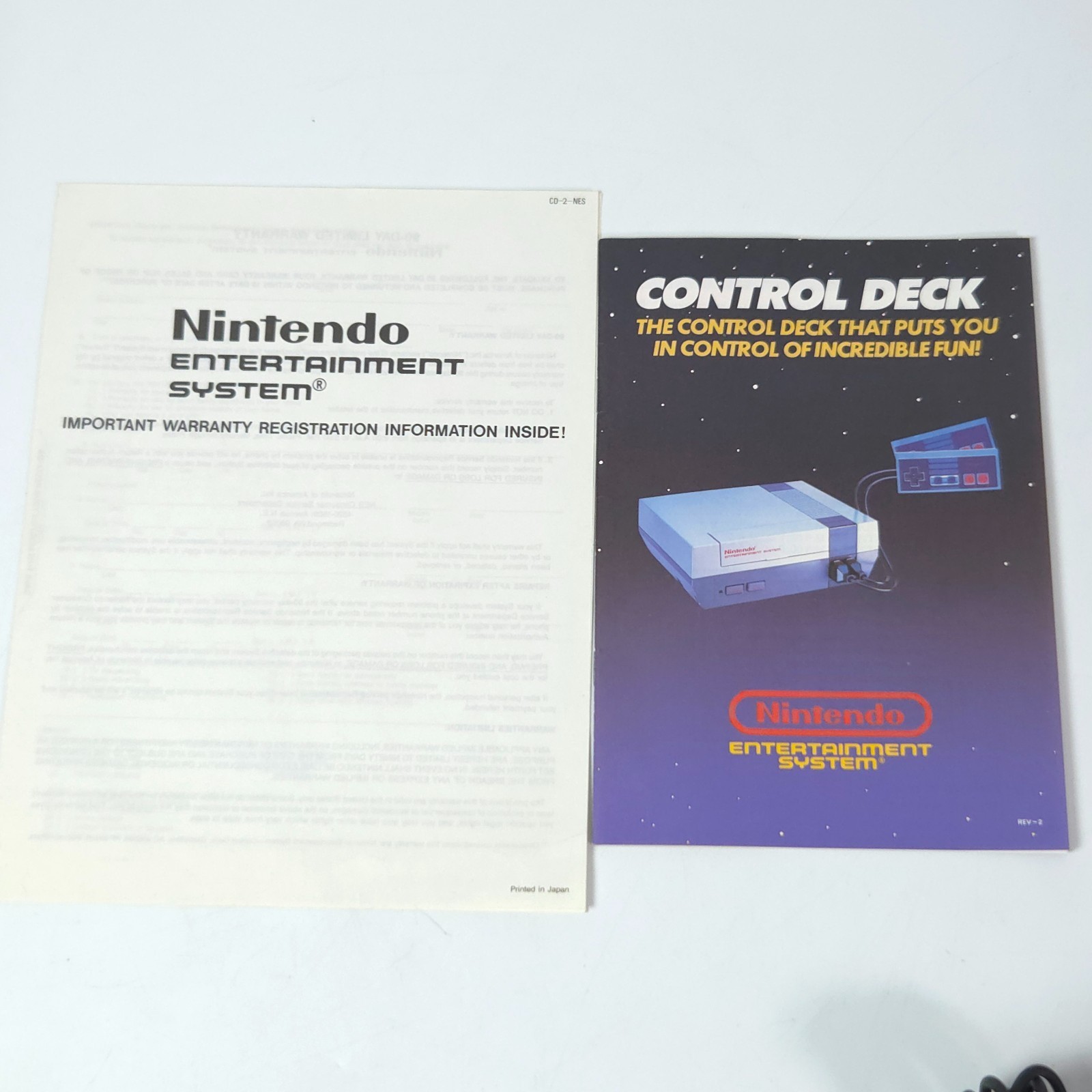 Nintendo NES Console w/ 2 Controllers, Manual, & OEM Adapters - Tested Working