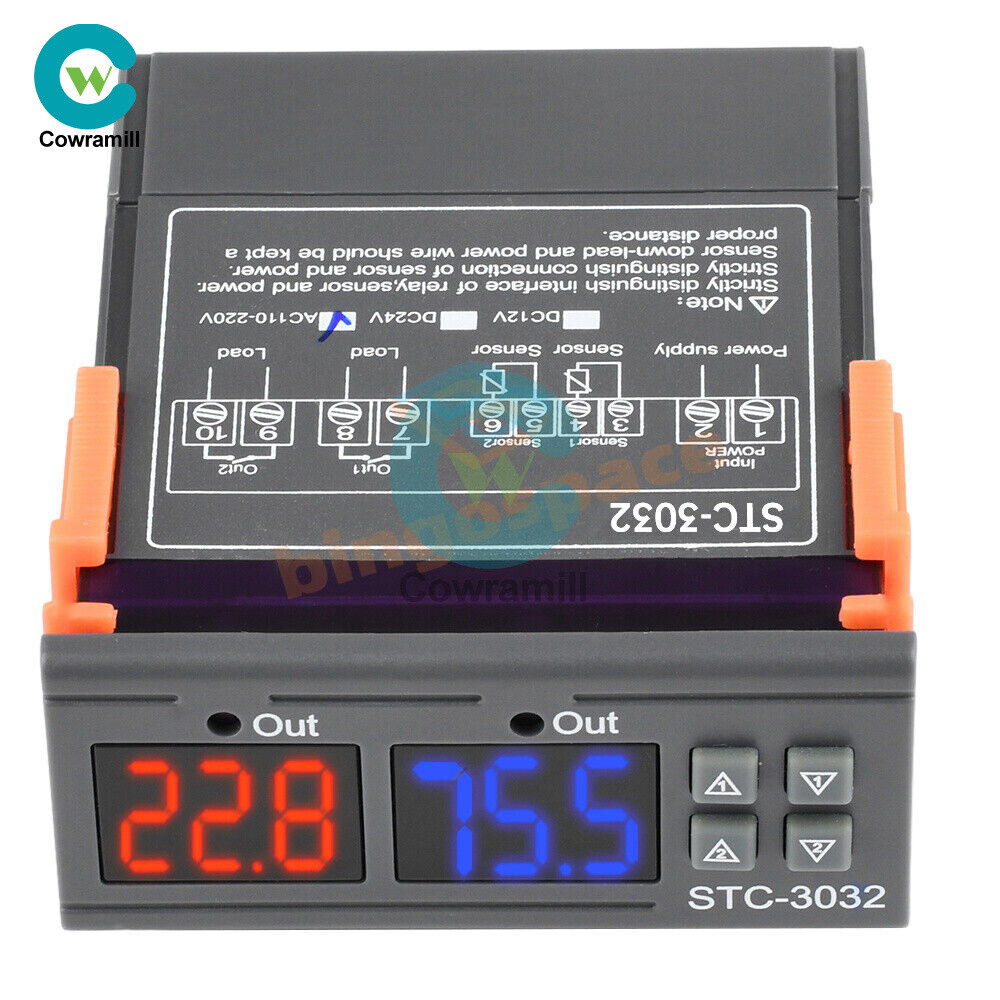 High Precision STC-3032 Digital Temperature Humidity Controller 12V 24V 110-220V