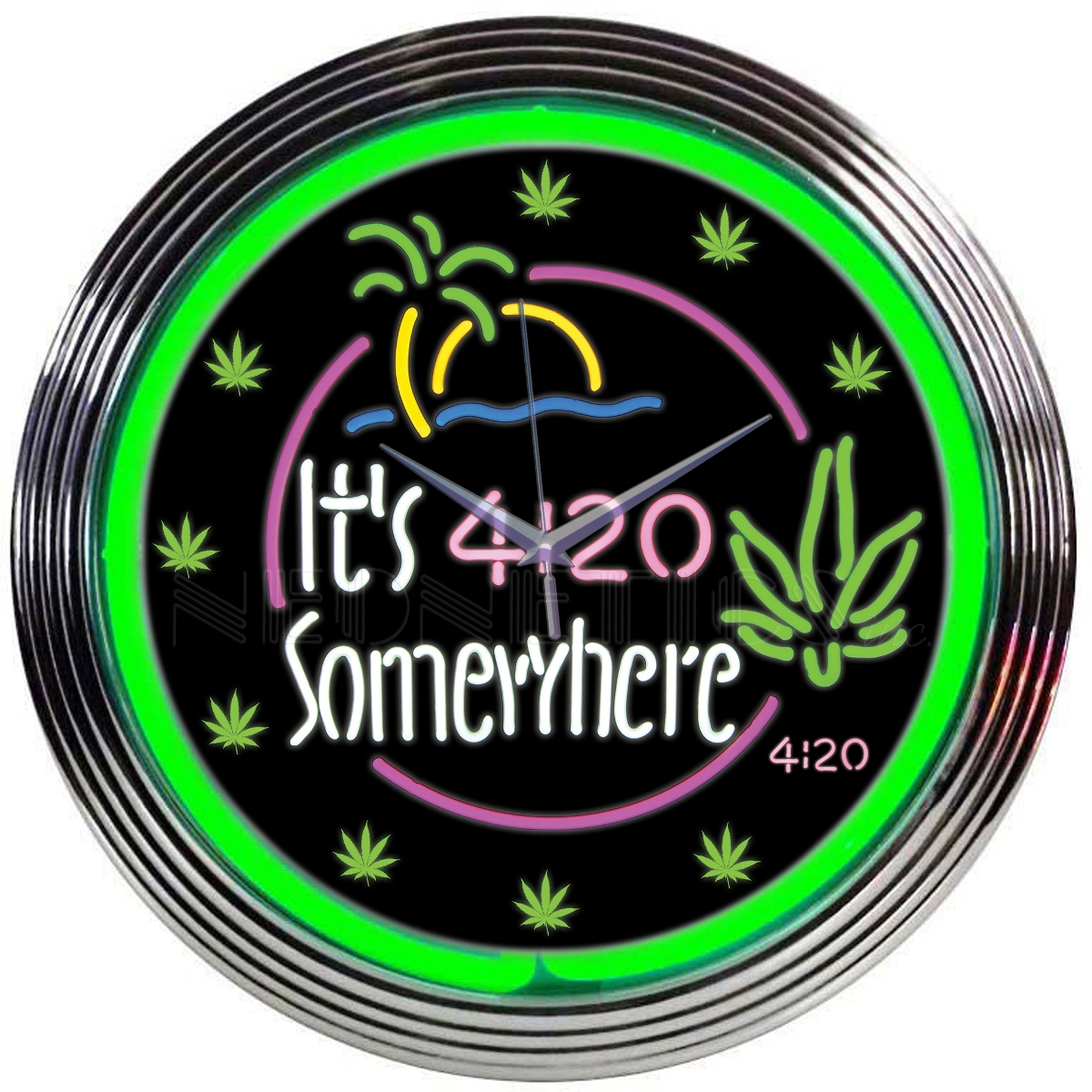 It's 4:20 Somewhere Neon Clock 8IT420 Its 420 Somewhere w/ FREE Shipping
