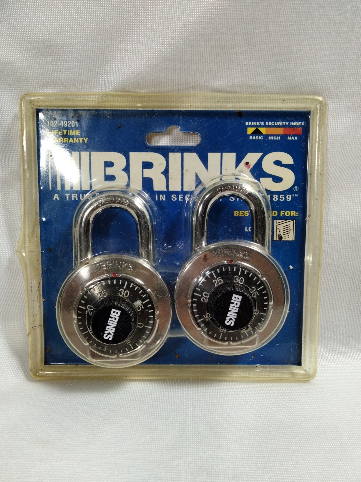 2 Brinks Gym Locker Shed, Combination Lock, 102-49201