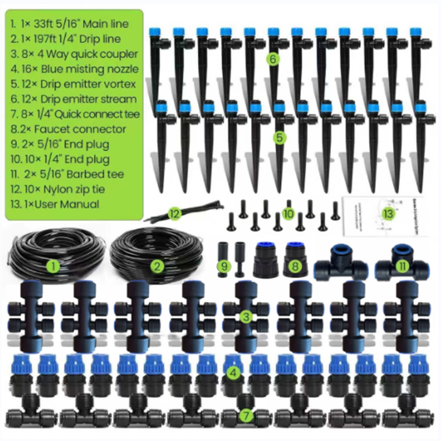 230FT Drip Irrigation System Kit, Automatic Garden Watering System for Plant