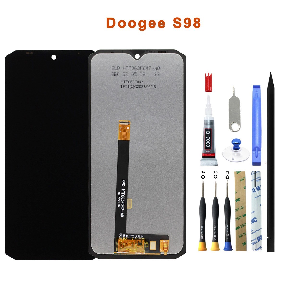 OEM LCD Display Touch Screen Digitizer Glass + Tool Set For Doogee S98 / S98 Pro