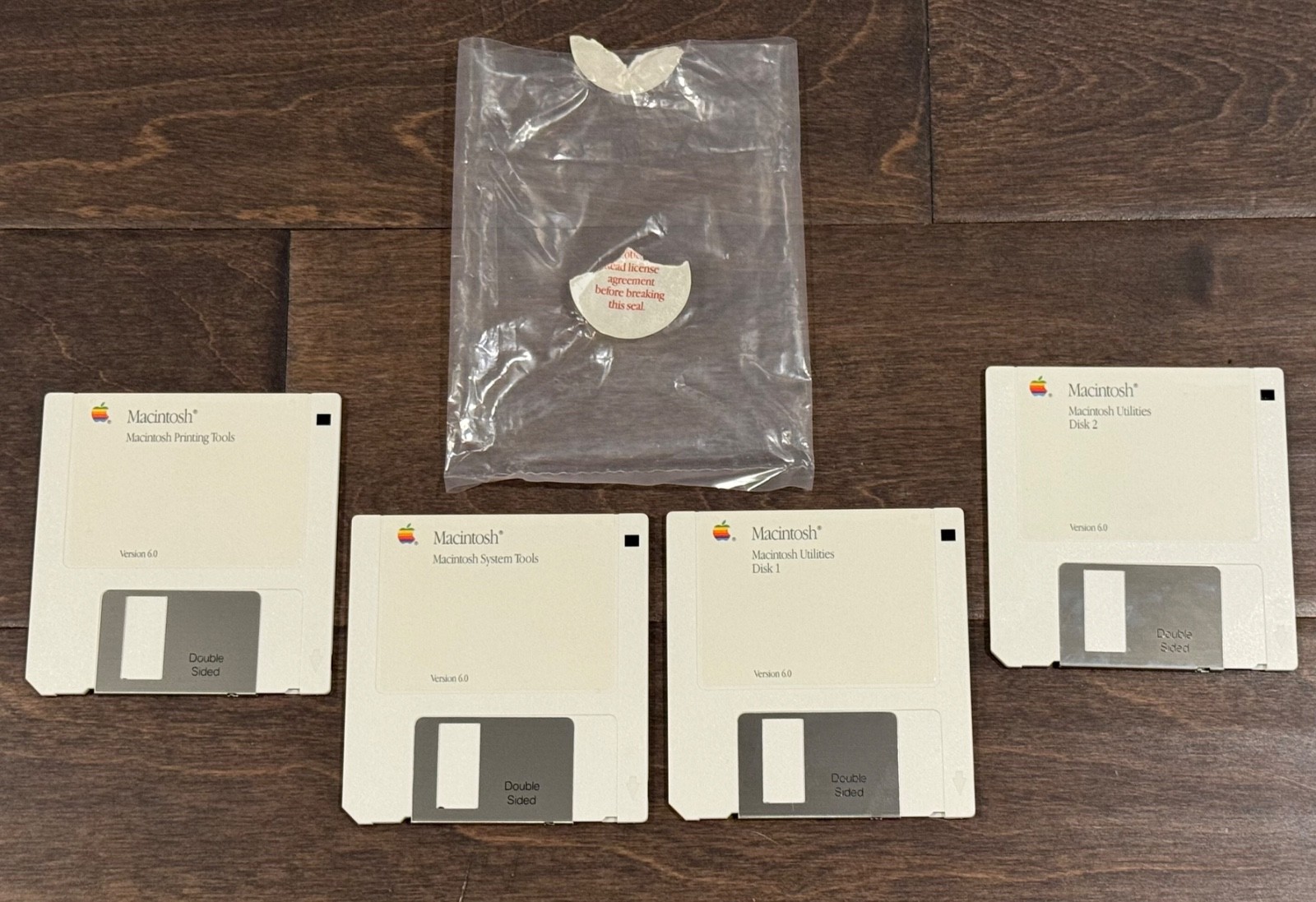 (4) Vtg Apple Macintosh 3.5" Disks: System Tools, Printing Tools, Utilities 1988