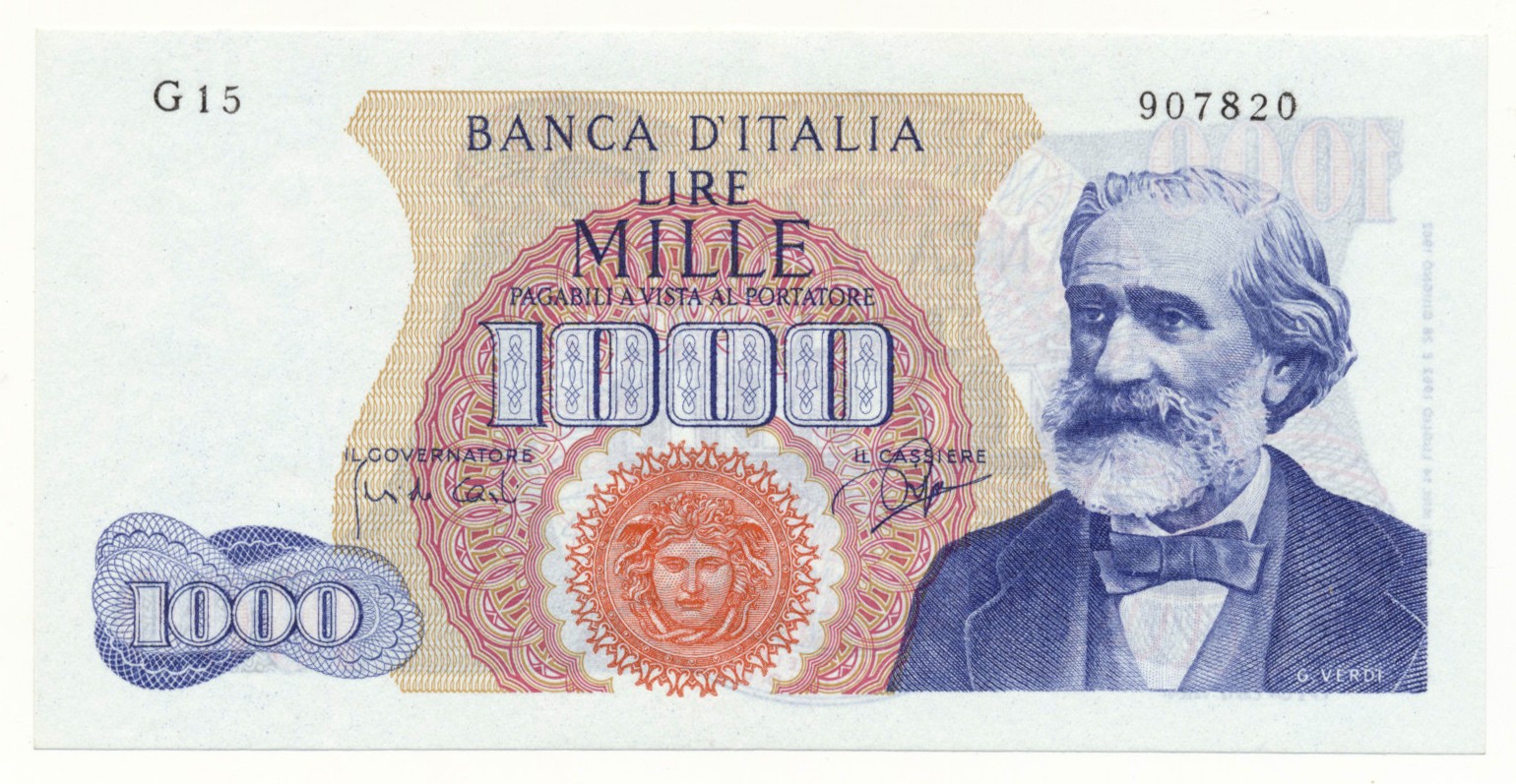 Italy 1000 Lire 1962 P. 96a Signatures Carli & Ripa Unc