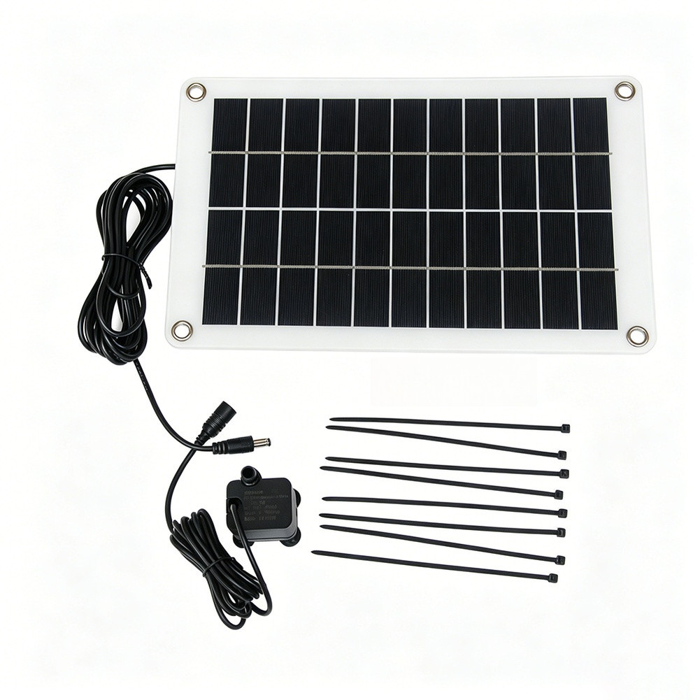 10W 12V Solar Powered Water Pump for Outdoor Fountain 1.6M Lift 180L/H