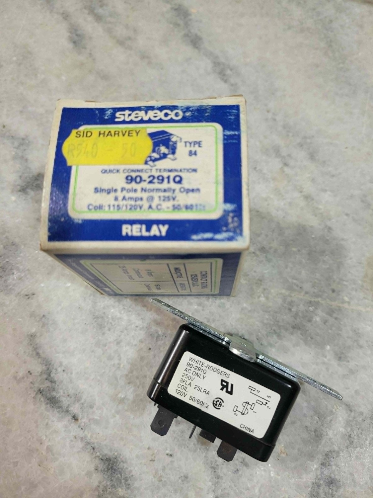 STEVECO 90-291-Q / 90291Q (NEW IN BOX) WHITE RODGERS 8FLA 25LRA RELAY HVAC A/C