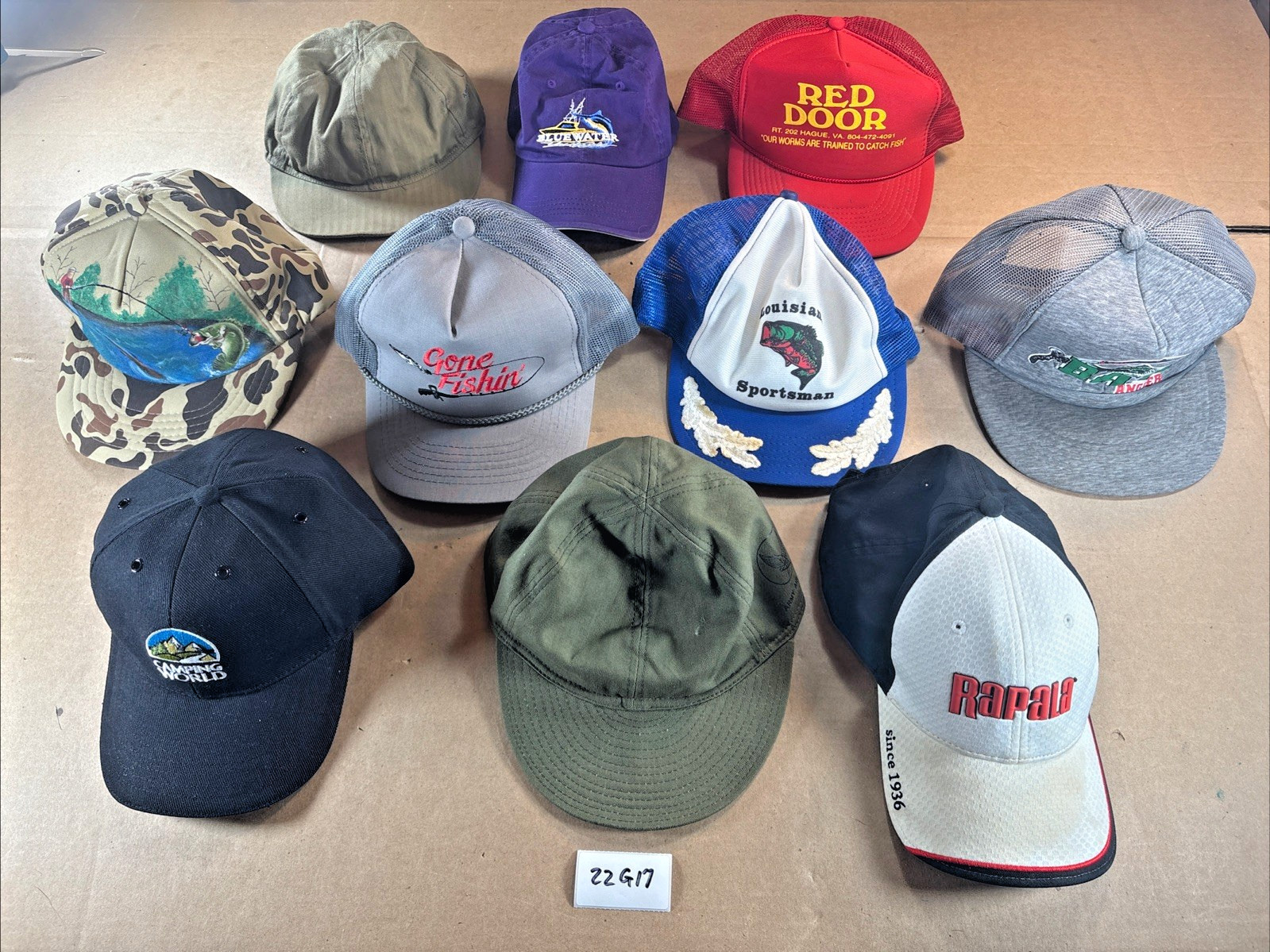 Sport Fishing Cap Lot Adjustable Hat Vintage Outdoors Bass Rapala Camping 22G17