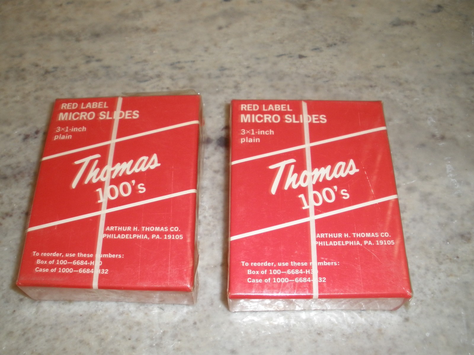 NEW SEALED 2 BOXES THOMAS 100'S RED LABEL MICRO SLIDES PLAIN