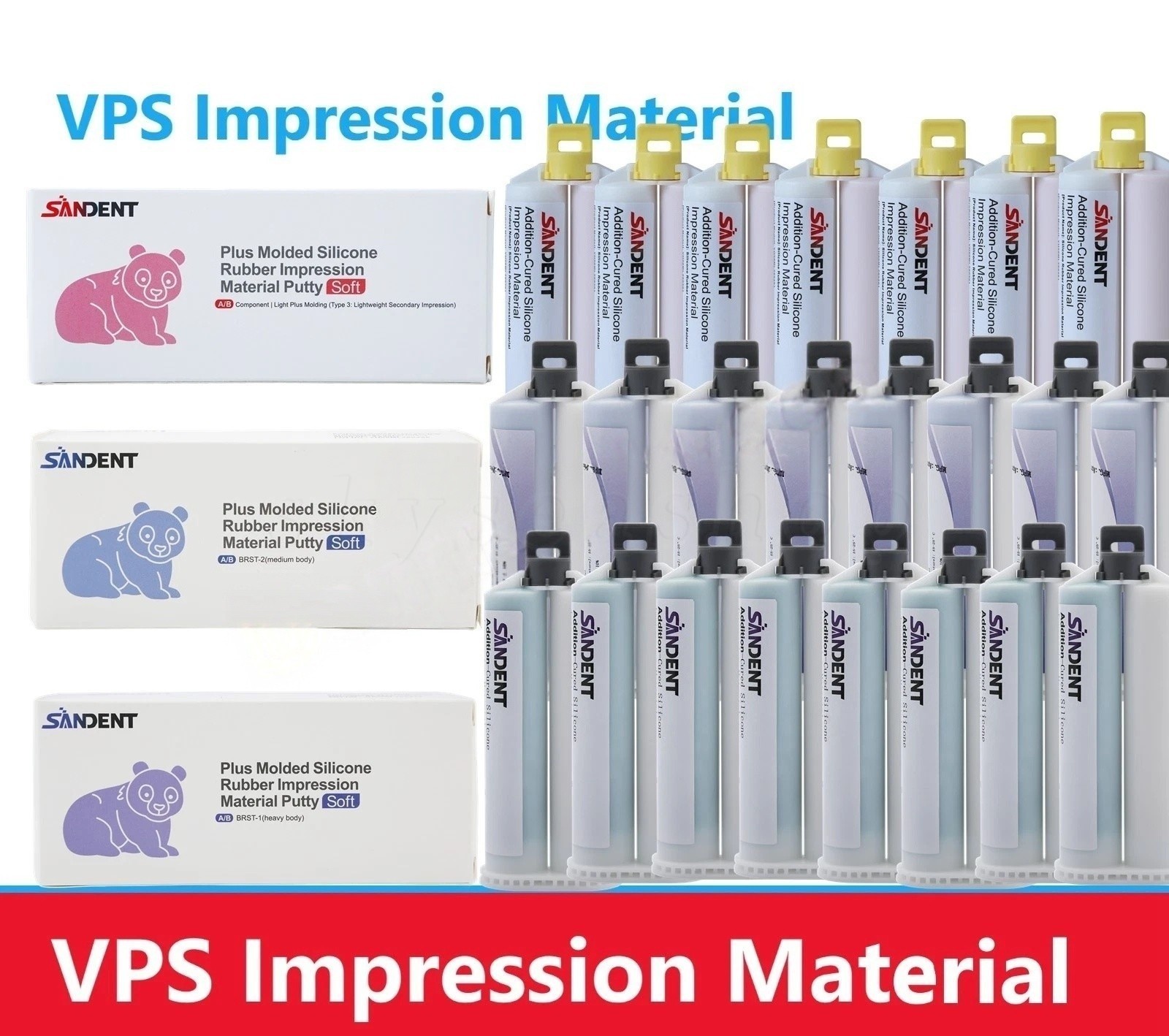 SANDENT Dental Impression Material Silicone Putty Heavy/Light/Medium Body Fast