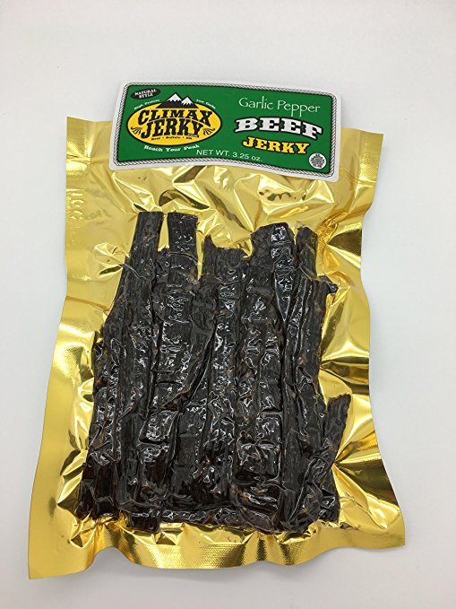 Climax BEST Natural Style Thin Cut 3.25 OZ. Garlic Pepper Beef Jerky - 30 Pack