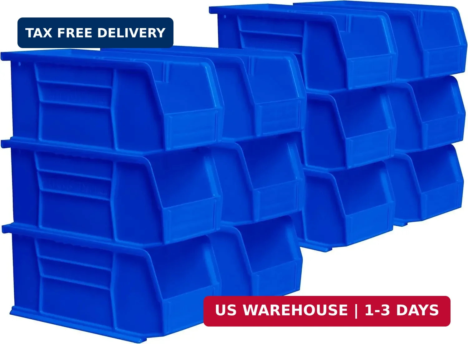 30230 AkroBins Plastic Storage Bins, Space-Saving Stackable Bins for Garage, Pan