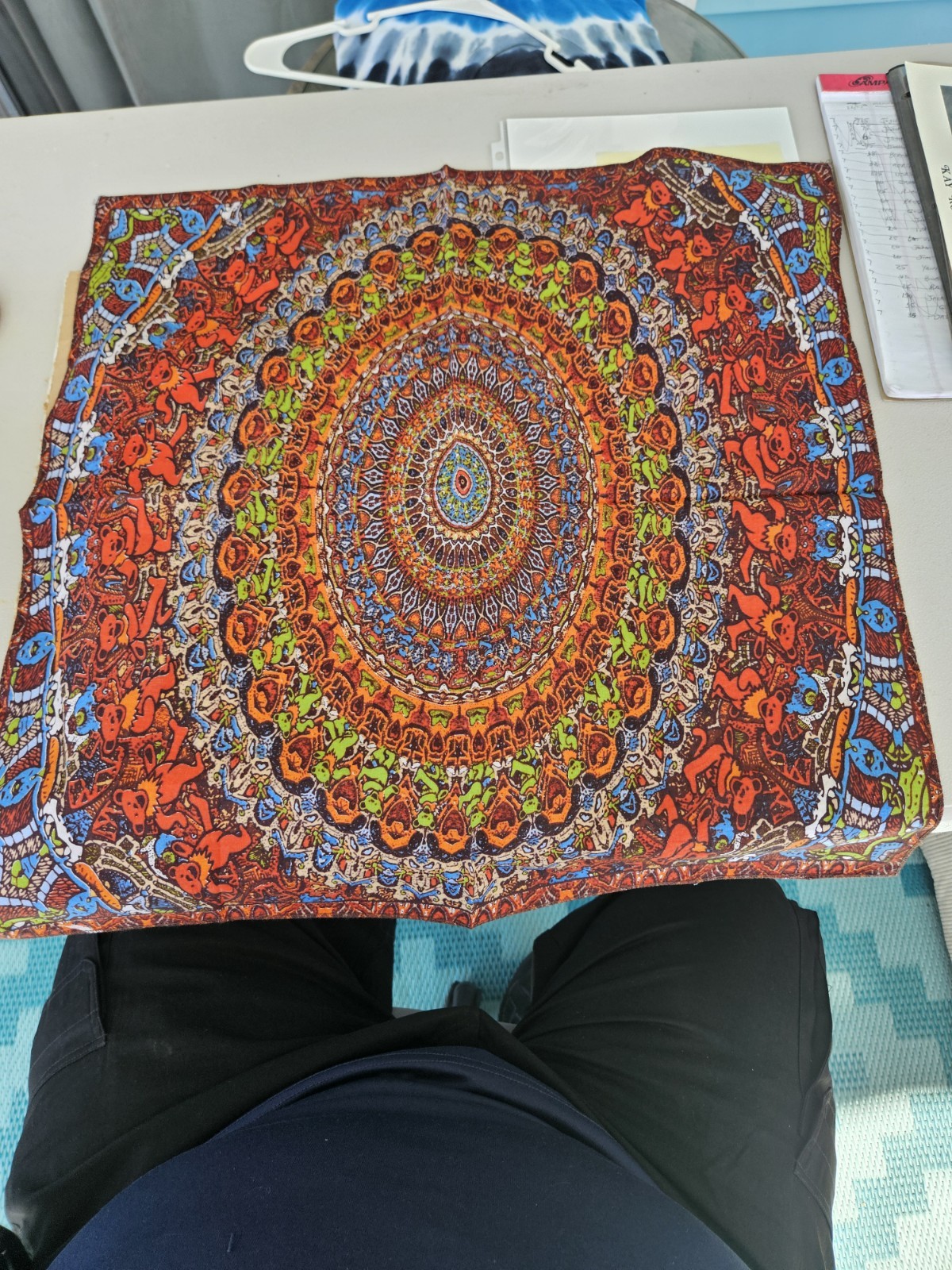 Grateful dead bear vibrations bandana  21 1/2" X 21 1/2" New