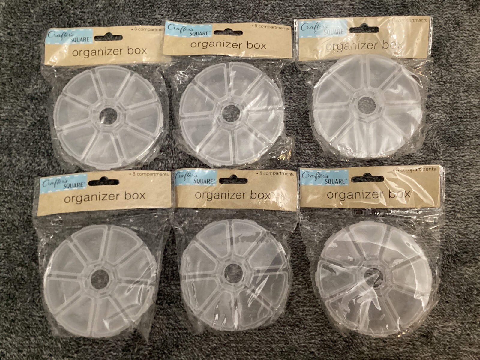 Diamond Painting Bead Eight Compartment Containers Lot Of 6 - NEW