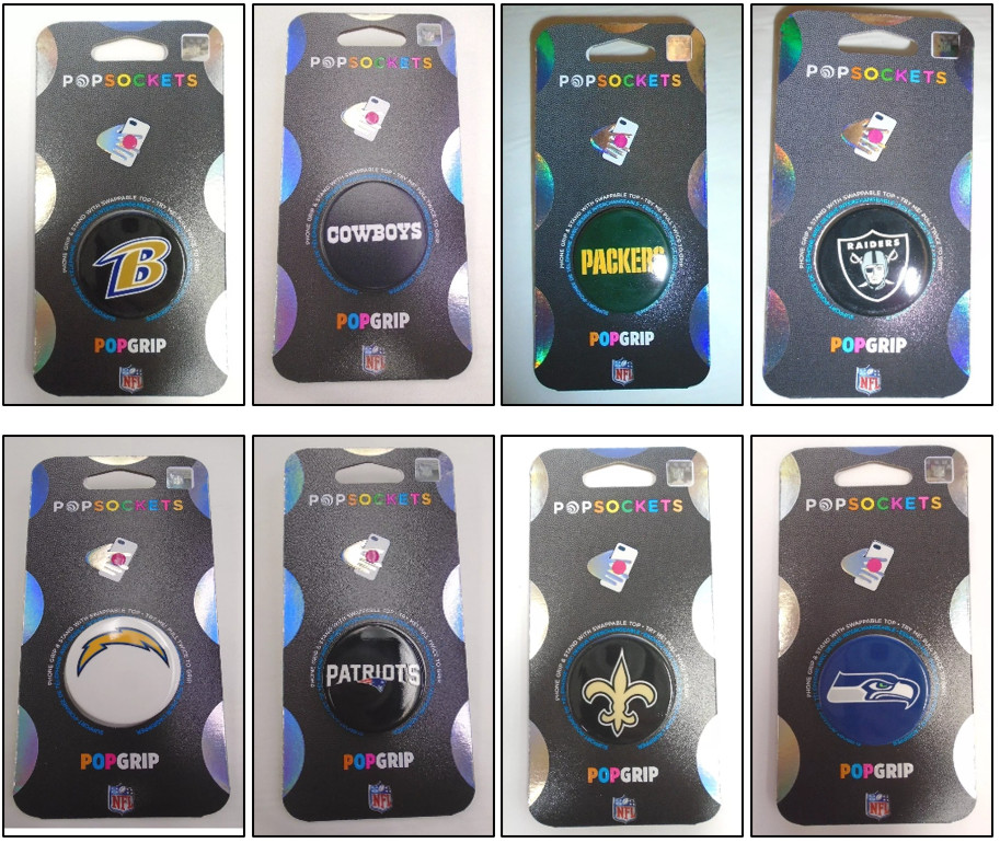 NFL PopSockets PopGrip Phone Grip & Stand with Swappable Top